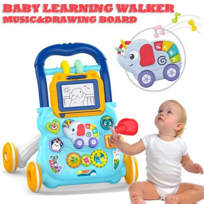 Poussette bébé apprendre à marcher avec jouets musique et peinture antirenversement multifonctionnel cadeau idéal