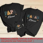 Ensemble Tshirts Famille Papa Maman Bébé Look Rétro Coloré Élégant Matériel Doux Confort Optimal