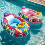 Flotteur gonflable bébé piscine design voiture anneaux de bain sécurisé plage été pour filles et garçons