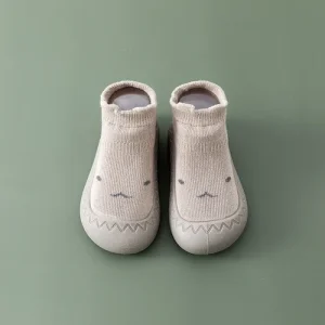 Chaussures chaussettes bébé bas âge antidérapantes respirantes design mignon motifs visages souriants