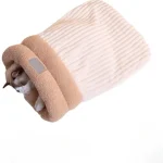 Sac de couchage hiver chat peluche douce grotte intérieure cachette 360° enveloppant sac câlin animaux compagnie blanc