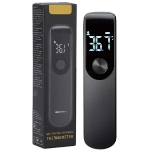 Thermomètre infrarouge sans contact Adanunn bébé adulte température corporelle LCD écran numérique hygiénique portable design moderne noir