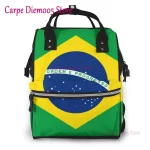 Sac à dos bébé design Brésil imperméable polyester étoiles confortable usage quotidien poussette accessoire bébé