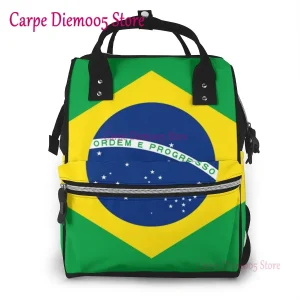 Sac à dos bébé design Brésil imperméable polyester étoiles confortable usage quotidien poussette accessoire bébé