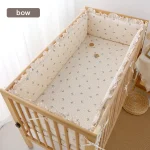 Ensemble de literie 5 pièces bébé coton rembourré protecteur de lit nouveauné animal motif dentelle 4 saisons sécurité confort