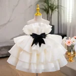 Robe Tutu princesse sans manches pour enfant fêtes mariages anniversaires vêtements élégants pour filles blanc style européen occasion spéciale qualité premium