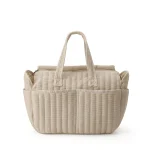 Sac à couches solide sac à dos multifonctionnel élégant sac à langer pour bébé grand sac fourretout beige