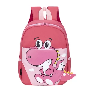 Sac à dos enfant personnalisé dinosaure mignon collection automne hiver style préppy polyester nylon sangles rembourrées poche avant zippée