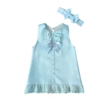 Robe princesse blanche dentelle nœud papillon bébé fille nouveauné 024 mois élégance naissance