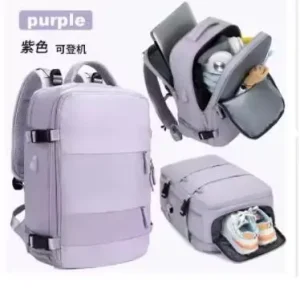 Sac étanche pliable sac à dos portable sac ultraléger pour randonnée voyage quotidien 20L compartiment chaussures violet