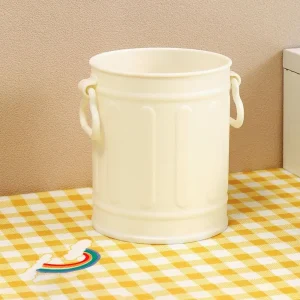 Portestylo en plastique compact seau de rangement multifonctionnel pour pinceaux bureau sac à langer  Blanc design minimaliste handles latéraux