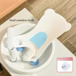 Support de bain bébé en plastique blanc avec motif ours baignoire portable pour nouveauné accessoire salle de bain bébé