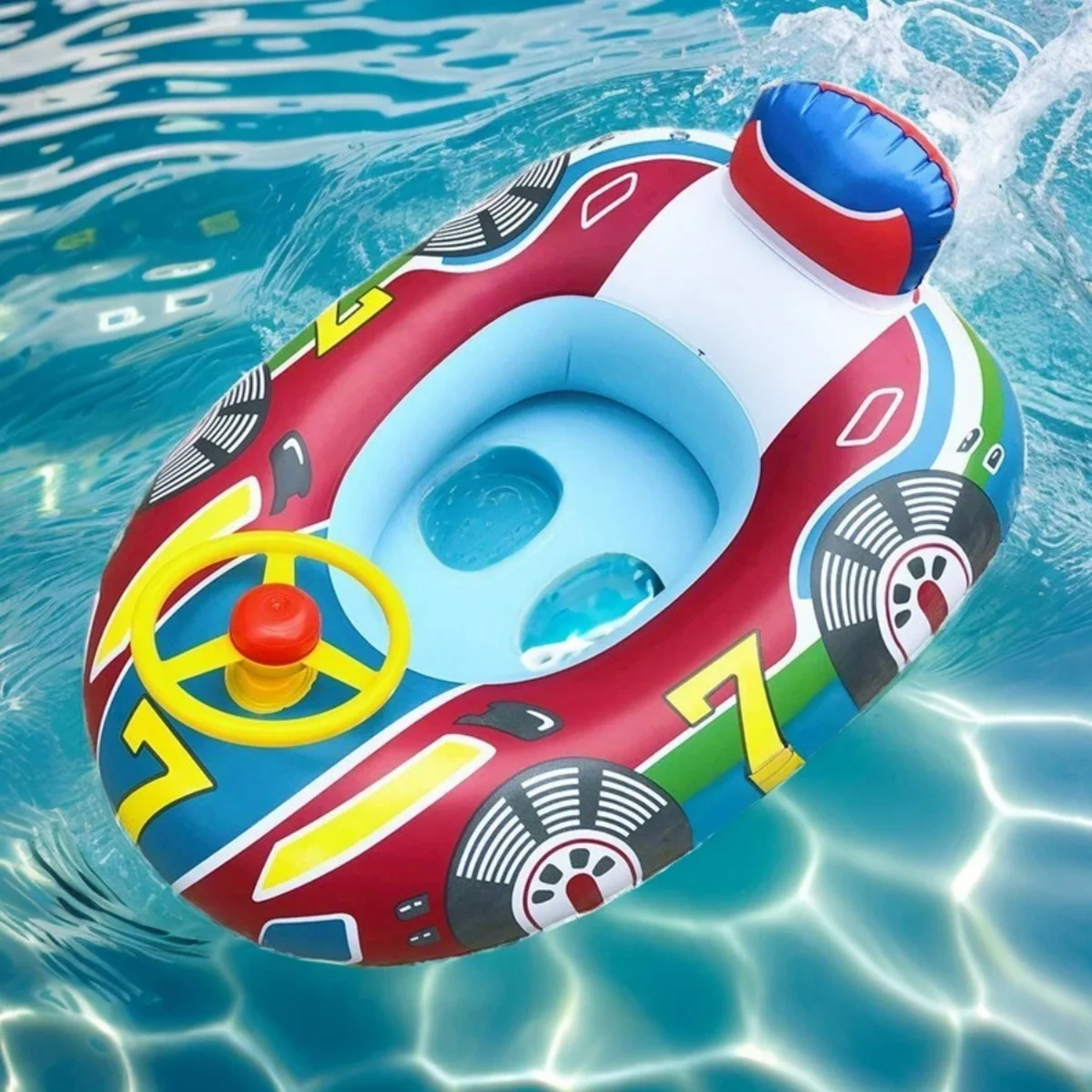 Flotteur gonflable bébé piscine design voiture anneaux de bain sécurisé plage été pour filles et garçons