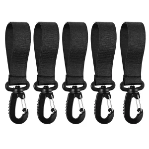 Crochets poussette alliage aluminium 5 pièces noir sac à langer portage bébé durable pratique facile à utiliser