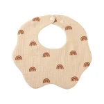 Bavoir bébé en coton doux design arcenciel fermeture à boutonspression Usage quotidien Idéal pour les nouveaunés Confort et sécurité