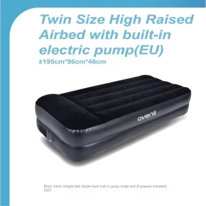 Matelas gonflable camping bébé lit de camping portable matelas pliable PVC design moderne facile à ranger hauteur 46cm confort durable avenli Matelas gonflable camping bébé lit de camping portable matelas pliable PVC design moderne facile à ranger hauteur 46cm confort durable avenli