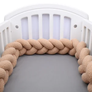 Protecteur de lit bébé tressé doux hypoallergénique pour安全 nursery 200cm protecteur de lit bébé fille garçon sécurité bébé lit de bébé chambre d&rsquo;enfant décoration moderne