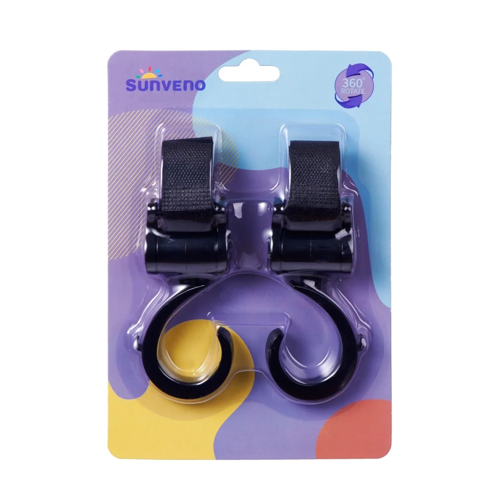Sunveno crochets poussette rotatifs 360° sac à couches accessoire bébé sécurité pratique portage équipement poussette 2 pièces