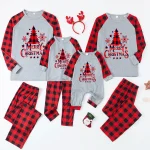 Pyjamas famille Noël 2026 Tenues assorties mère père enfants Sapin imprimé Cadeau original hiver doux confort