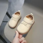 Chaussures bébé style décontracté microfibre beige scratch confortables 13 ans