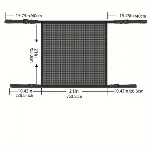 Filet de barrière pour chien voiture maille respirante barrière sécurisée isolation animaux 21×21 cm noir universel