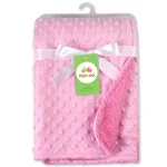 Couverture de bébé personnalisée avec broderie polaire, ensemble de literie pour berceau, cadeau de réception-cadeau pour bébé, texte de nom personnalisé – Pink