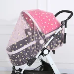 Housse de poussette moustiquaire antiinsectes paresoleil motif fleuri protection bébé poussette universelle portable design moderne Pink Flower