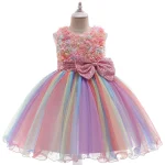 Robe Tutu en Maille avec Ceinture à Paillettes pour Bébé Fille Élégante et Douce Idéale pour Événements Festifs