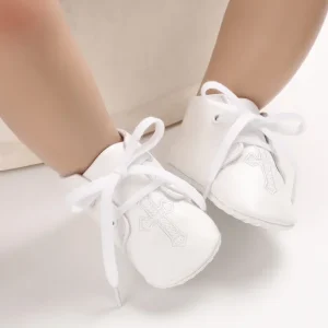 Chaussures bébé blanc mode 2025 AMOZAE premier pas baskets enfants décontractées Baptême lacets antiglissantes