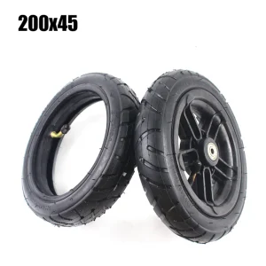 Roues de 8 pouces pneumatiques 200×45 remplacement stroller bébé scooter skateboard design moderne durabilité pneu caoutchouc jante plastique valve Schrader résistance grip légèreté performance Roues de 8 pouces pneumatiques 200×45 remplacement stroller bébé scooter skateboard design moderne durabilité pneu caoutchouc jante plastique valve Schrader résistance grip légèreté performance