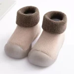 Chaussures bébé intérieur confort chaussons tricotanti glissant doux enfants 46 ans beige feutre style moderne