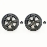 Roues universelles de poussette 20cm noir mat design sportif montage facile performance durable pour transport d&rsquo;enfant