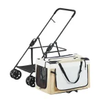 Transporteur Bellu pour animaux de compagnie sac de transport 4 roues poignée télescopique tissu respirant style moderne