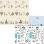 Tapis de jeu en papier double face pour bébé et enfant motifs éducatifs doux et sécurisant activité manuelle et jeu éveil bébé