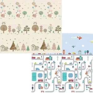 Tapis de jeu en papier double face pour bébé et enfant motifs éducatifs doux et sécurisant activité manuelle et jeu éveil bébé Tapis de jeu en papier double face pour bébé et enfant motifs éducatifs doux et sécurisant activité manuelle et jeu éveil bébé