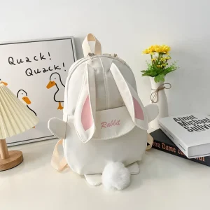 Sac à dos lapin enfant mignon oreilles peluches école maman cadeau fille garçon