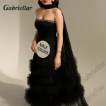 Robe de soirée Gabriellar multicouche avec écharpe robe de bal classique en tulle occasion formelle robe d&rsquo;occasion noire