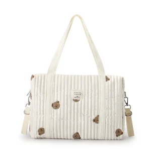 Sac à langer PANGDUpun 36x12x24cm sac à dos matelassé brodé pour poussette sac à main bébé style moderne portable doux durabilité premium