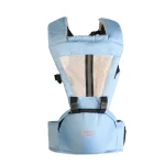 Portebébé ergonomique avant 360° tissu respirant couleur bleu clair confortable pour bébé nouveauné portable et sécuritaire
