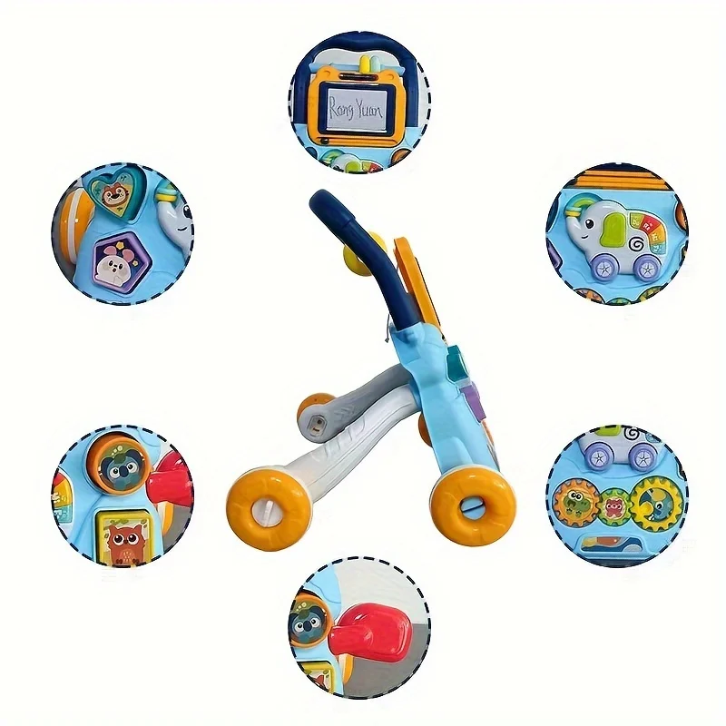 Trotteur éducatif pour bébé 012 mois chariot apprentissage roues en plastique activité musicale jouet éveil bébé cadeau naissance
