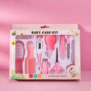 Kit de soins bébé 10 pièces Brosse thermomètre tondeuse dentition coupeongles Rose BPA Free Hygiène et santé Kit de soins bébé 10 pièces Brosse thermomètre tondeuse dentition coupeongles Rose BPA Free Hygiène et santé
