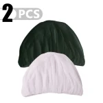 Ensemble de bonnets de douche en tissu synthétique 2 unités couleurs pastel blanc et rose accessoires salle de bain pratiques
