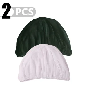 Ensemble de bonnets de douche en tissu synthétique 2 unités couleurs pastel blanc et rose accessoires salle de bain pratiques