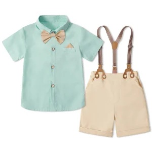 Ensemble vestimentaire pour garçon tenue formelle pour enfants en bas âge costume mariage enfant look piano cérémonie vêtements pour spectacle diplôme  Vert menthe