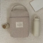 Sac à langer portable pour poussette caddie à couches bébé matelassé sacs brodés maman accessoires bébés sac de rangement proxy  Khaki