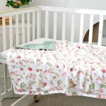 Couverture d&rsquo;hiver en polyester double couche pour bébé douce et respirante housse de berceau pour poussette 100x70cm 03 ans