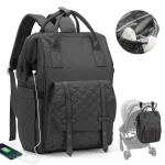 Sac à dos multifonctionnel bébé sac à langer grande capacité confortable style moderne voyages quotidien design épuré anthracite