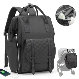 Sac à dos multifonctionnel bébé sac à langer grande capacité confortable style moderne voyages quotidien design épuré anthracite Sac à dos multifonctionnel bébé sac à langer grande capacité confortable style moderne voyages quotidien design épuré anthracite