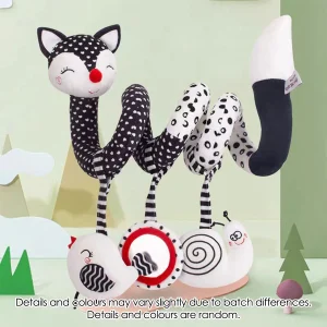 Jouet en peluche serpent interactif pour bébé éveil sensoriel 03 ans tissu doux accessoires inclus miroir chicken snail