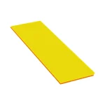 Matelas flottant rectangulaire jaune et orange matériau plastique léger usage aquatique dimensions 30×10 cm bord arrondi design moderne confortable usage familial